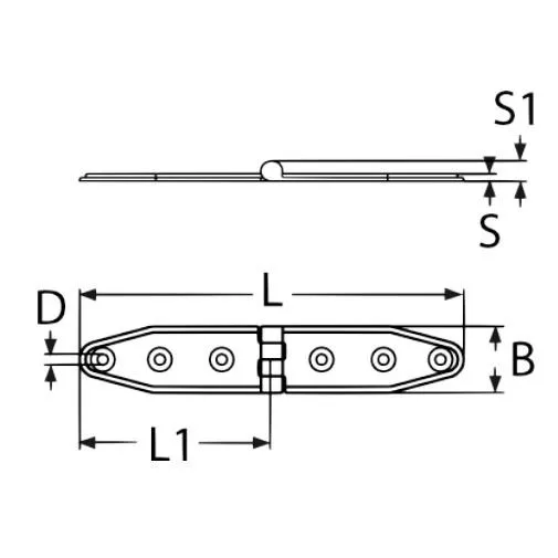 4 pièces charnière en acier inoxydable bande de porte charnière de porte charnière en acier inoxydable ferrure V2A 2