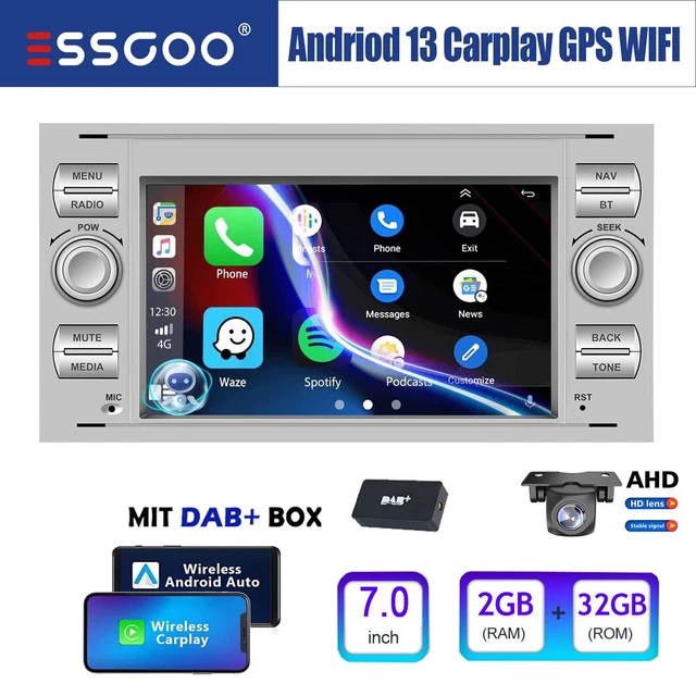 Android 13 Autoradio Pour Ford Transit Fiesta Focus Galaxy Mondeo Fusion Pour Kuga C Max S Max Connect Avec Carplayandroid Auto Radio 7 Pouces Wifi Gps Swc Camera De Reculmic 132g 87228275