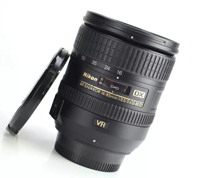 Nikon AF-S 16-85mm f3.5-5.6 G ED VR DX Autofocus Zoom Lens For DSLR's  F&R Caps