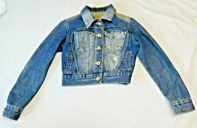 Juniors distressed denim best sale jacket