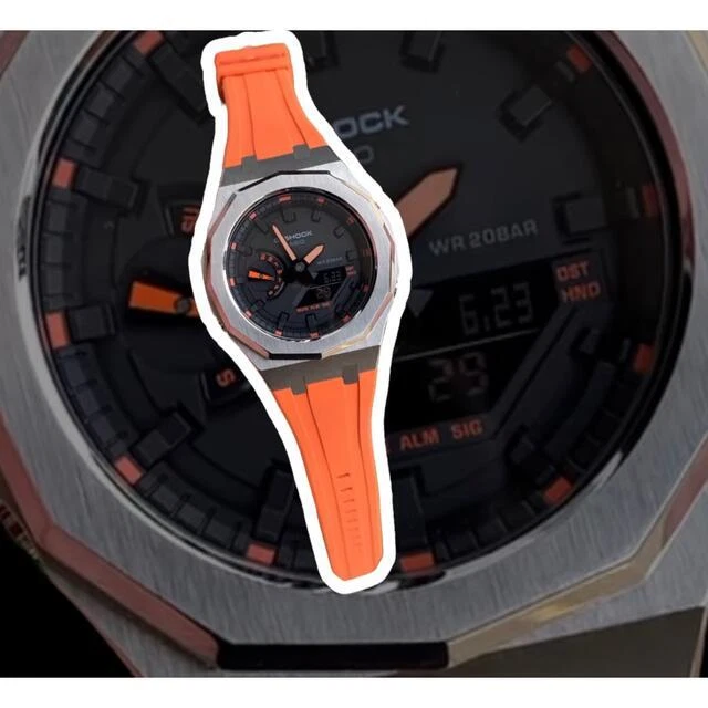 G-Shock GA2100 Kashi Oak Orange Belt Custom No.gs2608