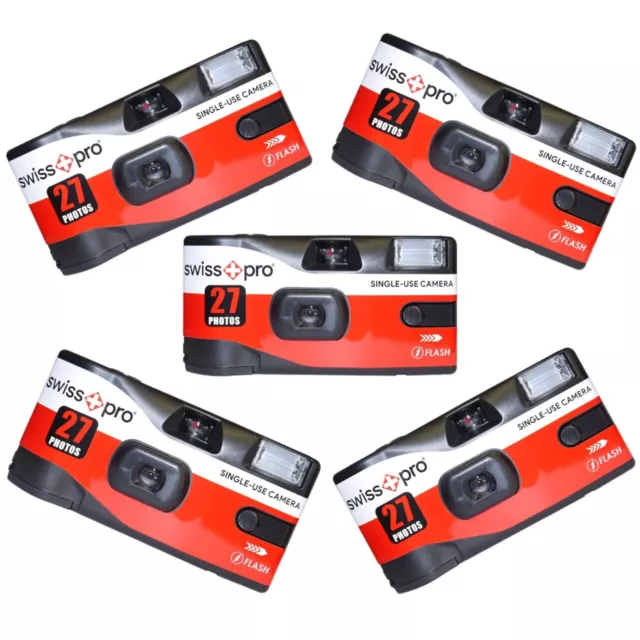 Single Use Disposable Camera- SwissPlusPro 27 Exp- X5 Cameras Wedding/party