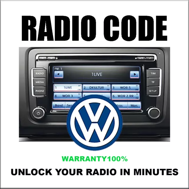 Radio Code Unlock Vw Rcd510 Codes Rcd500 9 Decode Rns315 310 Fast Service