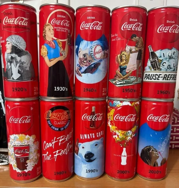 rare South Korea coca cola 100th Limited edition can empty of 10