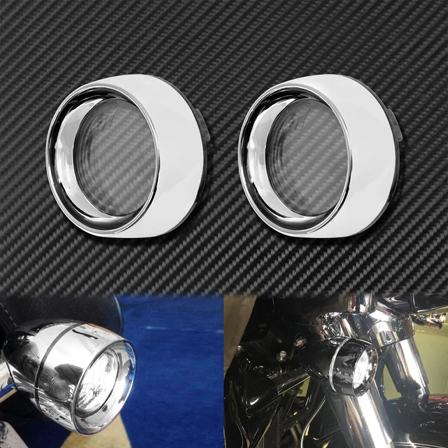 Anello di taglio segnale svolta posteriore anteriore coperchio lente trasparente adatto per Harley Softail Fat Boy
