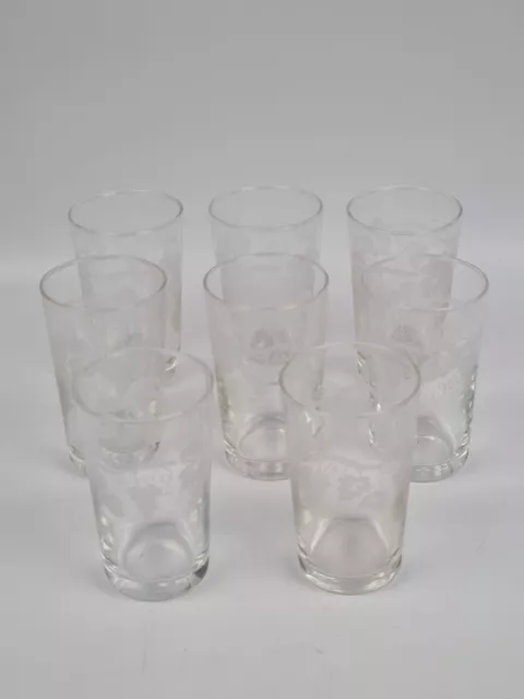 SET SERVIZIO 8 BICCHIERI antichi in Vetro Vintage per VINO ACQUA SPUMANTE Retrò