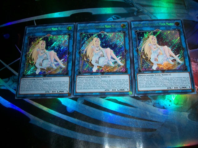 3x Artemis, the Magistus Moon Maiden 1st Edition Secret Rare BLCR-EN095 Yu-Gi-Oh