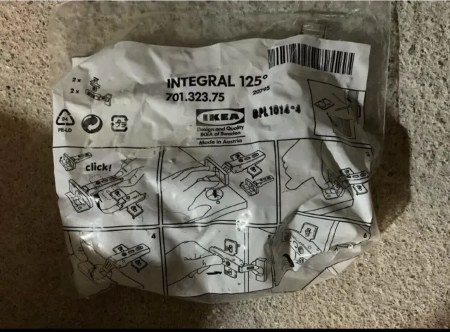 NEU 1 Packung IKEA Faktum Integral Küche Scharniere 125 ° Schrank Front Topfband