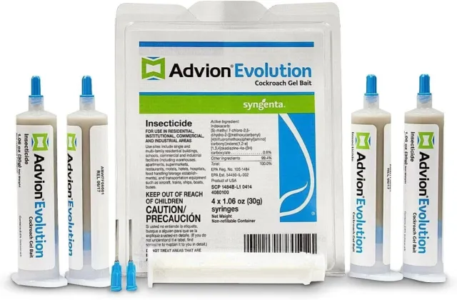 Genuine Syngenta ADVION EVOLUTION Cockroach Gel Bait 4 x 30gr Tubes