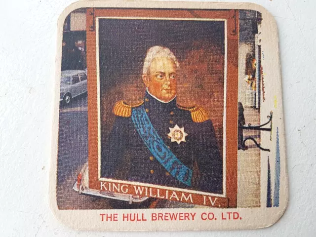 Vintage HULL BRAUEREI - King William IV (S3/3)... Katze Nr. 105 Biermatte/Untersetzer