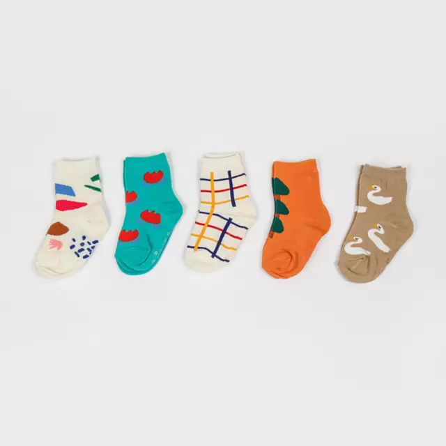 Unisex Kids Socks 5SET Socks Non-Slip, Children Baby Girls Boys Socks 3