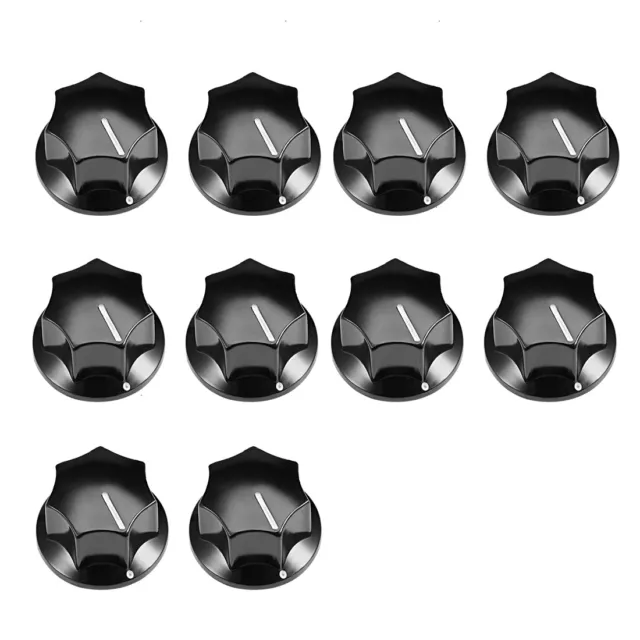 10Pcs 6mm Insert Shaft 27x16.5mm Plastic Potentiometer Rotary Knob Pots Black