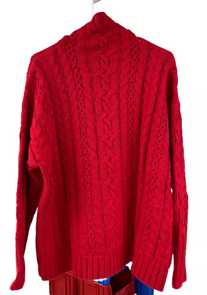 Lauren Ralph Lauren Women's Sweater Cable Red