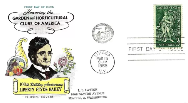 Gardening & Horticulture Issue #1100 FDC Fluegel Cachet B574