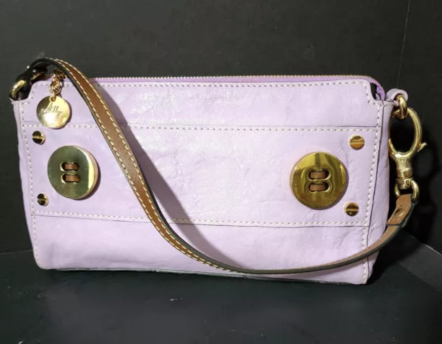 Milly Misty Lavender Leather Zippered Handbag
