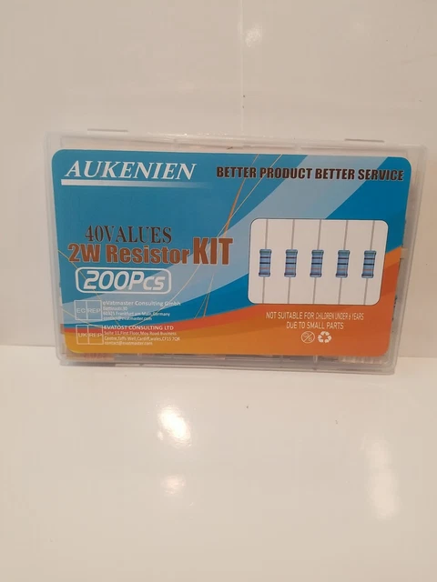 Aukenien 2W Resistor Kit 40 Values. 200 Pieces