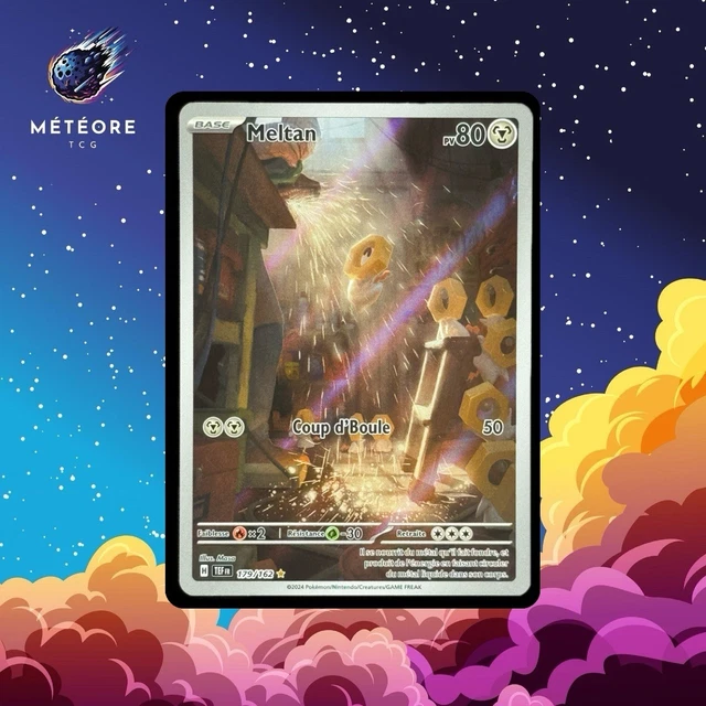 Carte Pokémon Meltan 179/162 Art Rare - Extension Écarlate Et Violet 5 Forces Temporelles - Carte Neuve Et Originale - 5