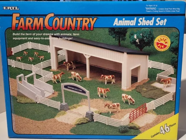 Ertl Farm Country 46-Piece Animal Shed Set