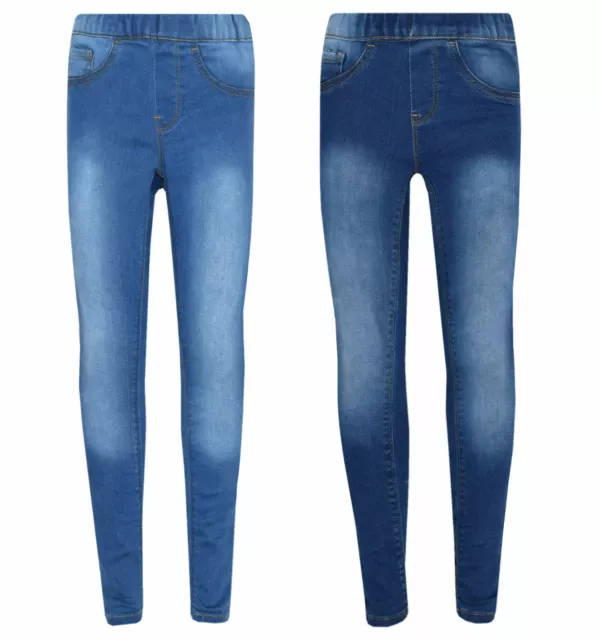 Ragazze Bambini Elasticizzato Jeans Jeggings Pantaloni Jeans Leggings Età 5-13