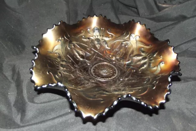 stunning northwood carnival glass bowl on feet