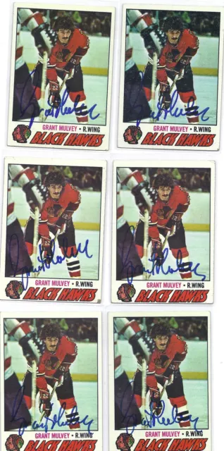 1977-78 Topps #101 Grant Mulvey Chicago Black Hawks Autographed Hockey Card