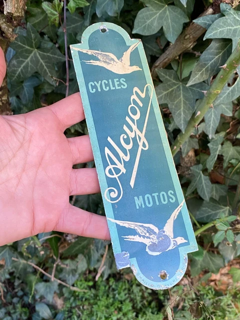 ancienne plaque de cadre alcyon vélo ancien 1920 eroica old bike