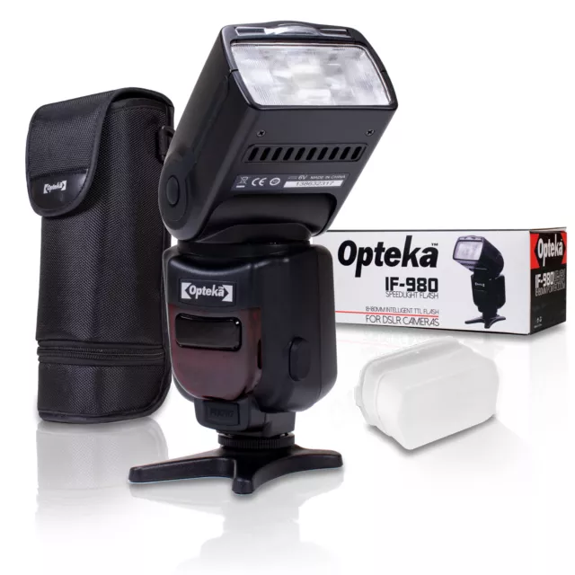 Opteka IF-980 i-TTL AF Bounce Zoom Tilt Flash for Nikon D850 D810 D800 D750 Df