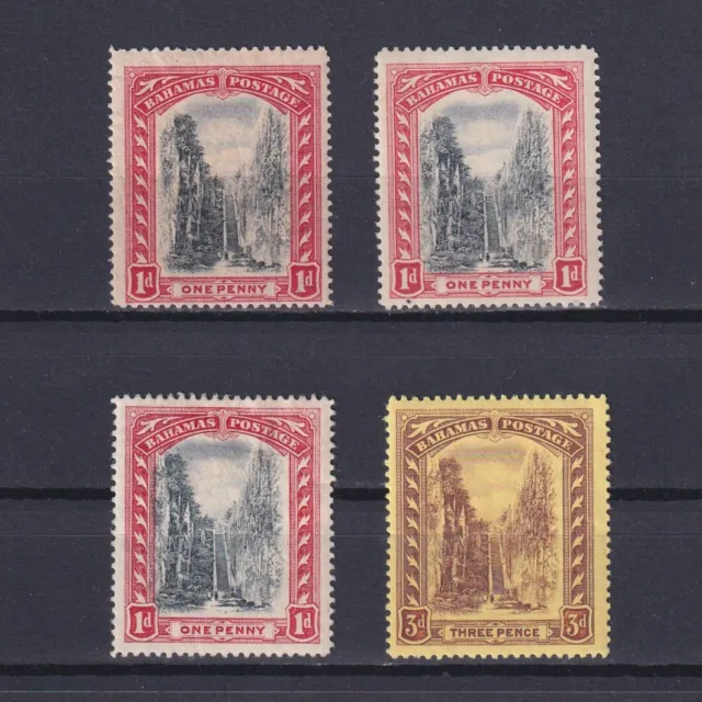 BAHAMAS 1911, SG# 75-76, CV £49, Wmk Mult Crown CA, shades, MH