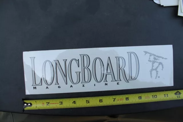 Longboard Magazine Surfer Grey White Original 90's V38D Vintage Surfing STICKER Longboard Magazine Surfer Grey White Original 90's V38D Vintage Surfing STICKER