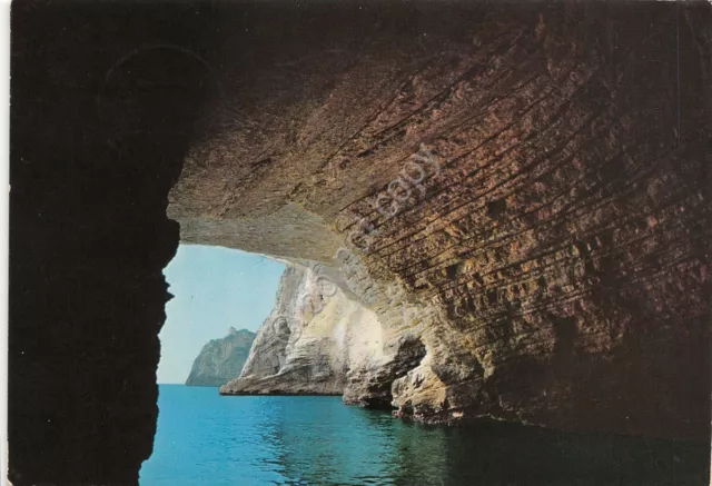 Cartolina Gargano Litorale Vieste Mattinata Ingresso a Grotta Campana 1980