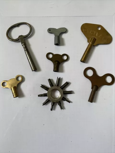 Vintage Job Lot Clock Keys X 7