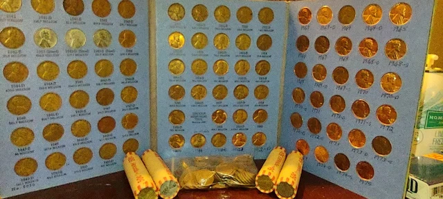 Wheat Penny Rolls Wheat Cent Lot 1909-1958  Vintage Coins PDS Steel USA