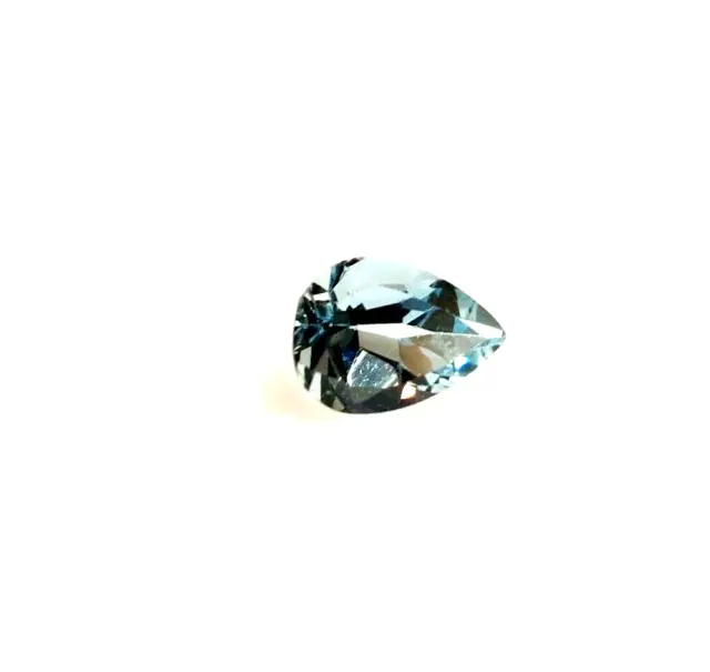 1x Aquamarin - Pear Tropfen facettiert 8x6mm (AQ036)