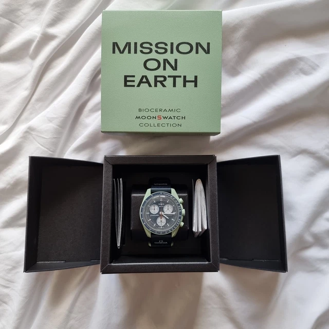 OMEGA X SWATCH - Moon Watch Bioceramic Mission on Earth - Green Blue £ ...