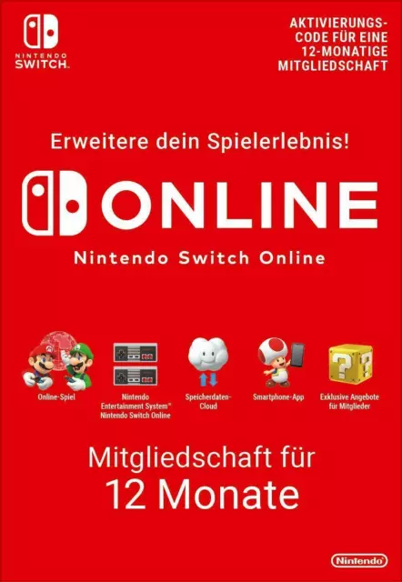 Nintendo Switch Online Individual Membership 12 Monate - 365 Tage Digital Code