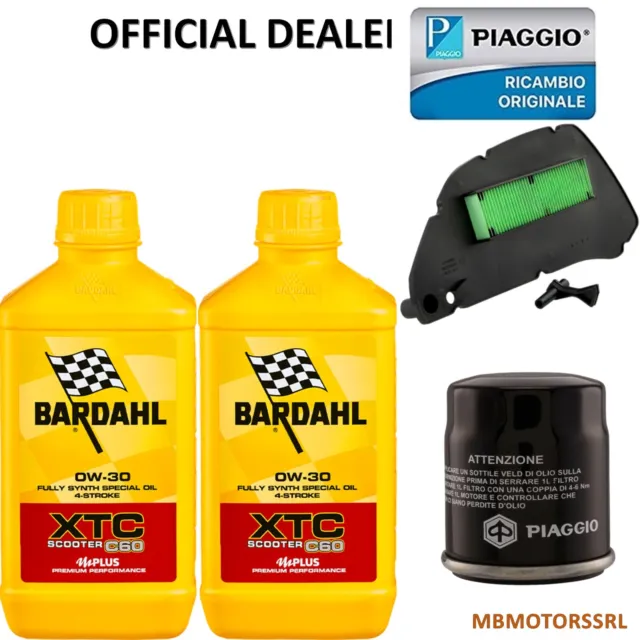 Kit Tagliando Piaggio Medley 125 Olio Motore Bardahl 0W30 2016/2019 Originale