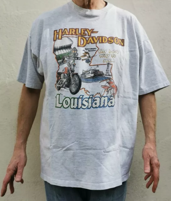 T-Shirt Moto Harley Davidson Cajun Cycles Louisiana Xl
