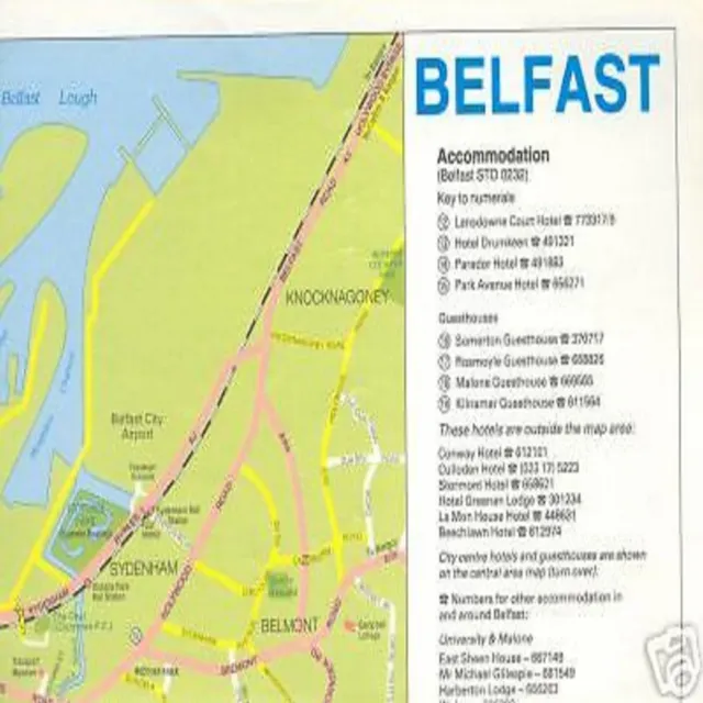 Guida Map Belfast Originale Locale Cartina Pianta Irish