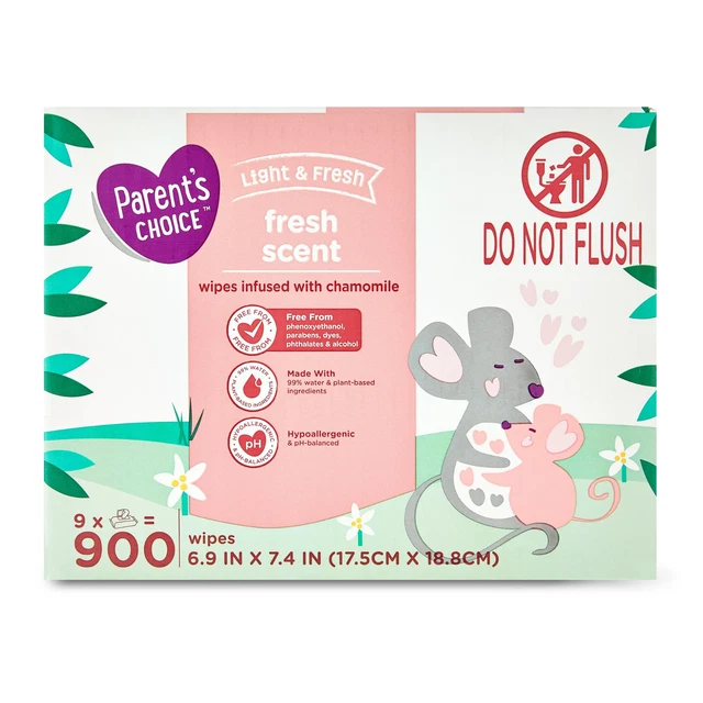 Parent's Choice Fresh Scent Baby Wipes, 900 Count (Select for More Options)