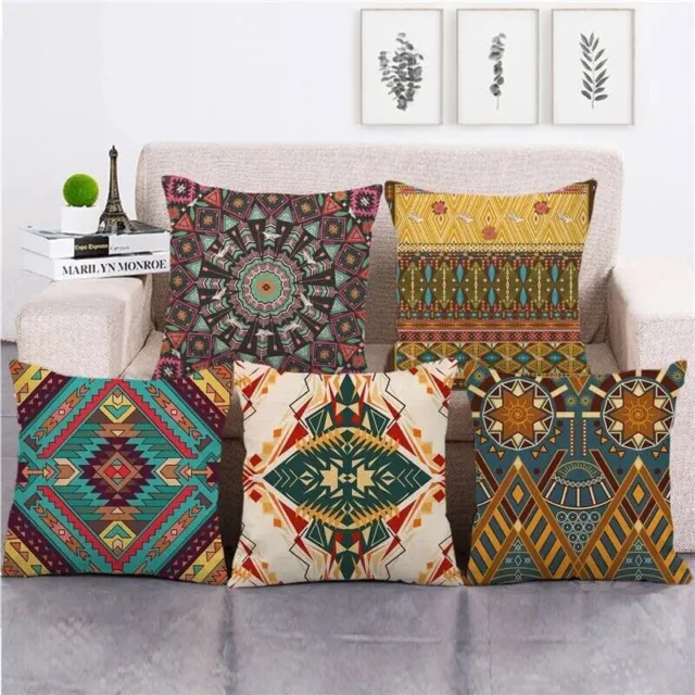 Aztec Geometric Stripe Nation Totems Printing Throw Pillow Case Cushion Covers