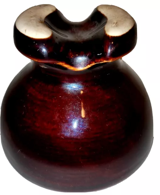 Vtg Brown Drip Glaze Large Ceramic High Voltage Insulator