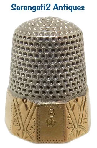 Sterling Silver and 14K Gold Thimble ‘H. Muhr’s Sons ’ *C.1886