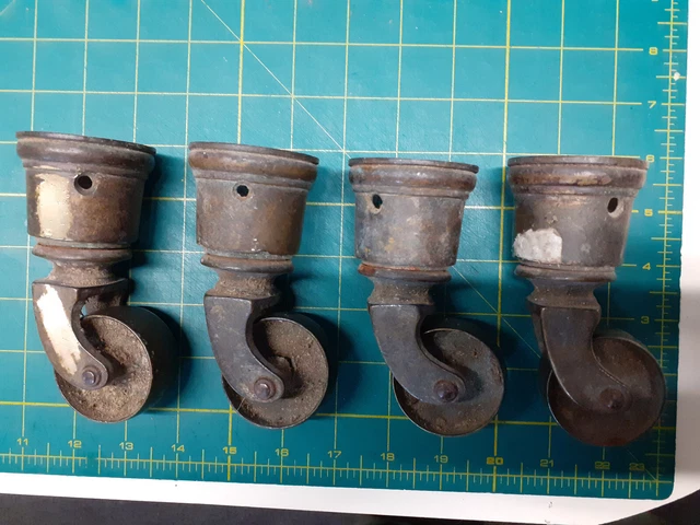 Antique / Victorian Table Brass Casters Set Of 4