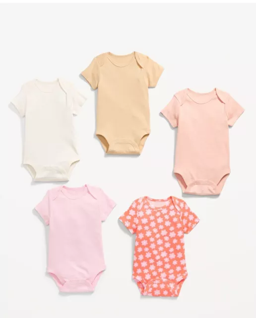 Old Navy Baby Girl Bodysuit 5-Pack 6-12M NEW