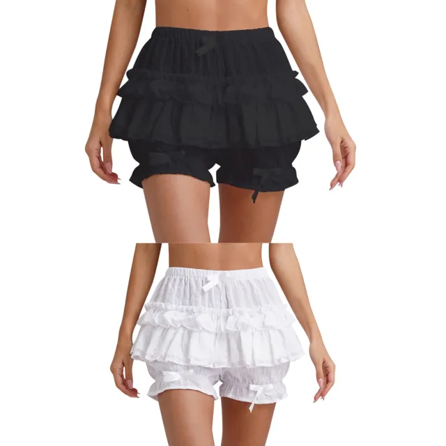 Women Lolita Nightclub Bloomers Lace Shorts Bowknot Pantaloons Casual Pants