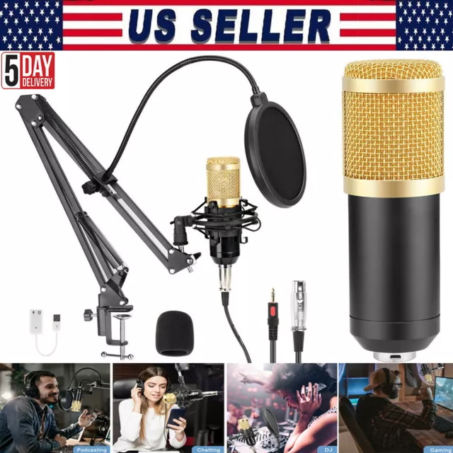 Computer Condenser Podcast Microphone PC/ Gaming/Recording/Streaming Microphone