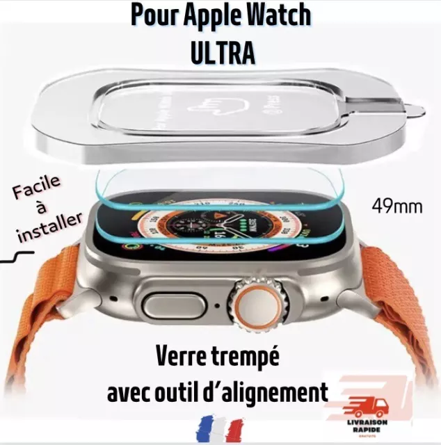 9H Verre Trempé FILM PROTECTION  Pour Apple Watch ULTRA  49mm Avec Kit - NEUF