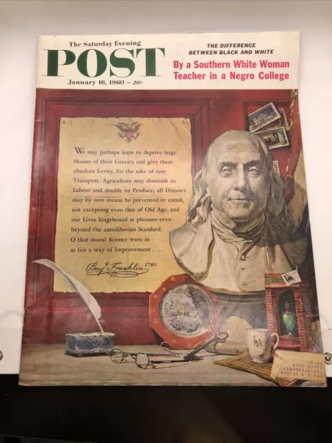 The Saturday Evening Post January 16 1960 Benjamin Franklin Letter, Newsstand