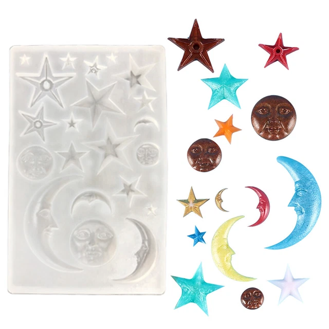 Kristall Epoxidharz Form Stern Mond Gesicht Engel Flügel Silikon Form DIY HandJY