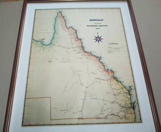 Queensland. antique map.1878